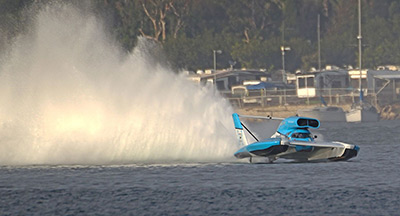 Racing boat on San Diego Bay