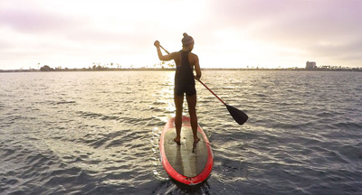 Paddle boarding off the shores of San Diego CA