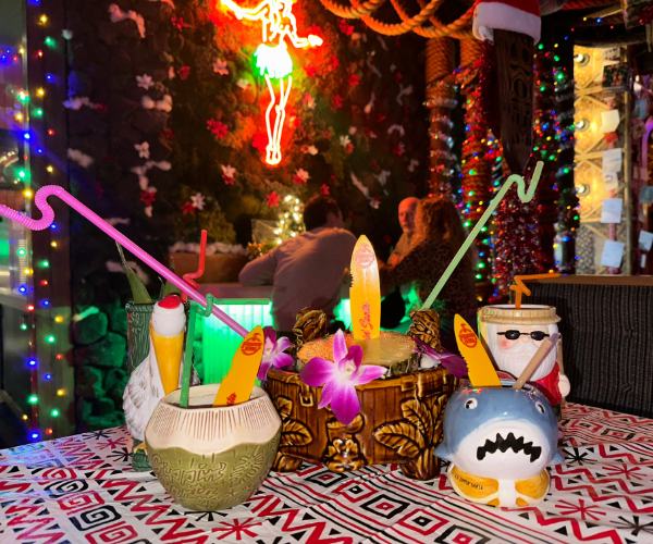 Grass Skirt's Sippin Santa