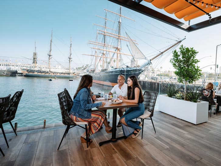 Diners at Portside Pier in San Diego